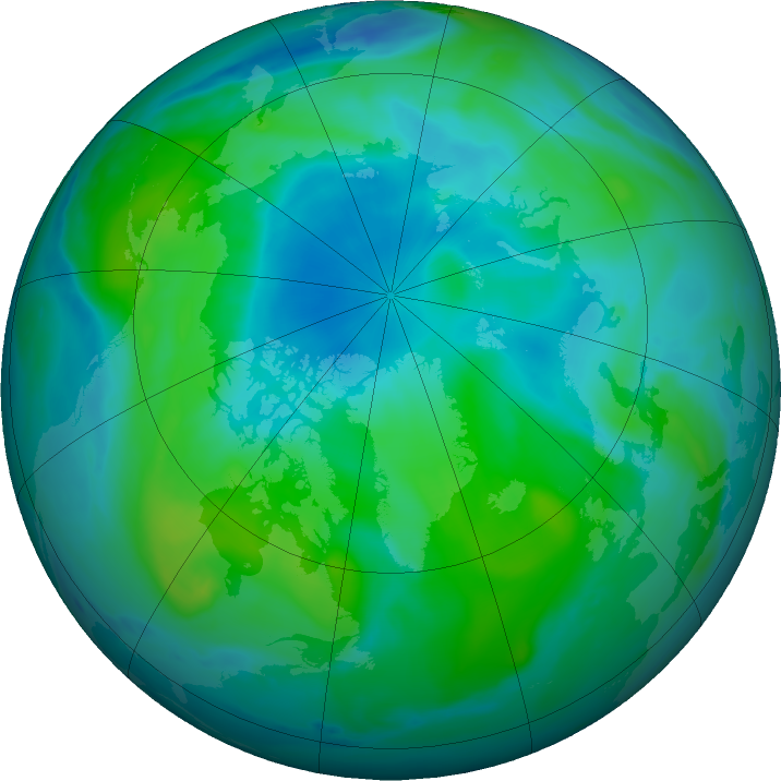 Arctic ozone map for 03 September 2020